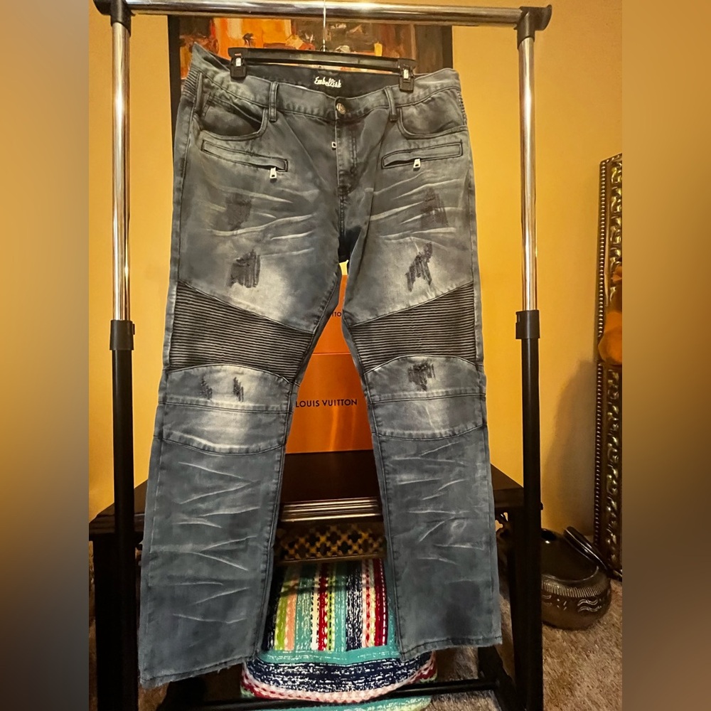 Embellish Men's Distressed Blue Jeans - 40x30